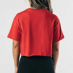 Camiseta Corta Ajustada para Mujer, Cuello Redondo, Color Sólido, Tejido de Punto Teñido, Tops Cortos de Verano para Mujer - Product Image 2