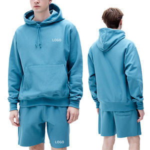 Vente en gros de survêtements haut de gamme Ensembles de survêtements à capuche en polaire pour hommes lourds Ensembles courts 2026 - Product Image 3