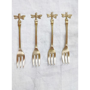 Ensemble de 4 fourchettes à fruits en laiton argenté pour la cuisine et le dessus de table, vaisselle en maille de meilleure qualité, Design cœur, fourchettes à fruits à un prix raisonnable - Product Image 4