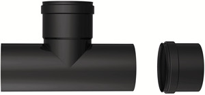 Conexión en T para Estufas de Pellets, Color Negro Opaco (f/F), 10 cm - Product Image 1