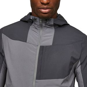 Alta calidad cremallera frontal ajustable capucha en forma de puños logotipo personalizado impermeable ligero hombres chaquetas cortavientos - Product Image 2