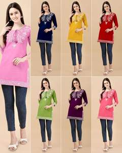 Tendance Grossiste Rayonne Premium Qualité Fantaisie Tunique Tops Meilleure Qualité Vente Nouvelle Arrivée Robe Prix de Gros Western Design - Product Image 6