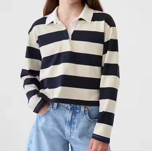 Polos pour femmes élégantes coupe classique t-shirts en coton pour dames décontracté été mode 2025 Helix Trendy Polo Tee Collection - Product Image 2