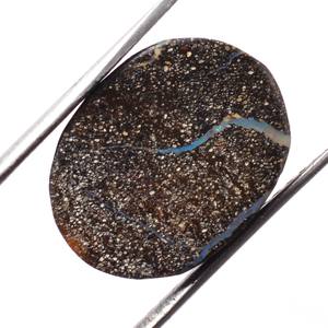 Opale de Boulder ovale lisse 12x15,5 mm, cabochon naturel, opale de feu australienne rare, pierre précieuse, cabochon à dos plat pour bijoux - Product Image 4