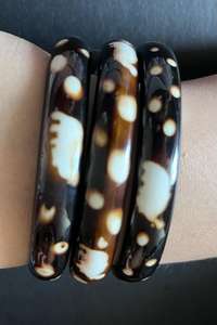 Black & White <b>Colour</b> Fashion Jewelry Trendy <b>Resin</b> Bracelets & Bangles with Customized Size Shiny Unique Colors Anniversary - Product Image 4