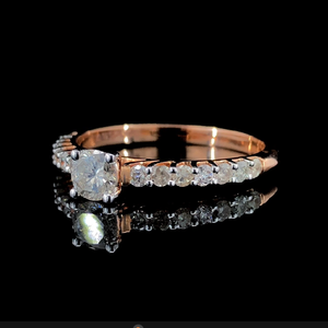 Anillo de Compromiso Solitario con Corte Brillante Natural de 1.0 Quilates, Engaste de Canal en Oro Rosa, Certificado GGL, Joyería de Lujo para Mujer - Product Image 3