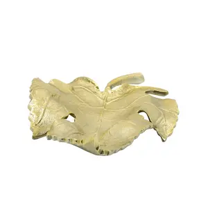 Bandeja de Metal Artesanal con Forma de Hoja, Decoración Moderna para el Hogar, Elegante, de Aluminio - Product Image 1