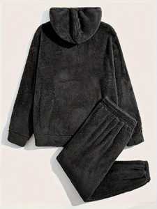 Ensemble de survêtement décontracté tendance pour homme, hiver, à capuche, 100% coton, séchage rapide, respirant, léger, deux pièces, vêtements de sport de haute qualité - Product Image 5