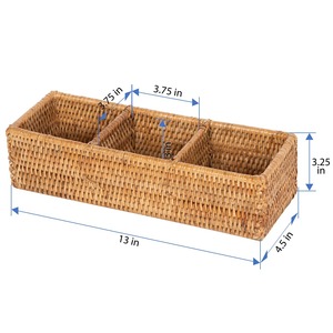 Cesta Rectangular de Ratán Artex Green Earth con Divisores para Café, Hecha a Mano, Ecológica, Moderna, Multiusos, Fabricada en Hanói - Product Image 5