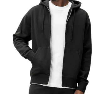 Pullover <b>Plain</b> <b>Black</b> Zip Up Hoodie For Men Winter Wear Soft Fleece Hooded <b>Sweatshirt</b> CasualDaily Street Style Full Zipper Hoodie - Product Image 5