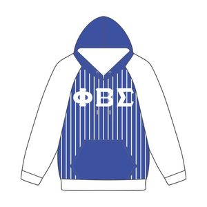 Phi Beta Sigma blu corpo bianco Raglan Pullover felpa con cappuccio greco confraternita abbigliamento personalizzato Divine Nine HBCU - Product Image 2