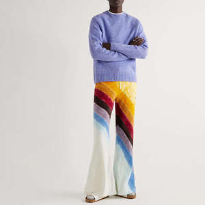 กางเกงวอร์มผ้าฝ้ายเทอร์รี่กางเกงขาบานย้อมสีลายทางสำหรับผู้ชายกางเกงวิ่ง2025 - Product Image 6