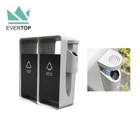DA-306 96L Commercial Double Poubelle Extérieure Recyclable avec Cigarette Poubelle Rue Extérieur Parc Poubelle 2 Compartiments