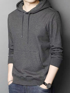 Top tendance hiver Style hommes pull à capuche 100% coton respirant séchage rapide nouveauté différentes tailles plaine teint - Product Image 5