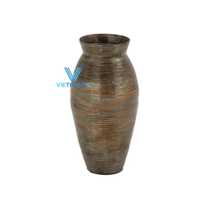 Hot Top Produit Seagrass Spun Bambou Cylindre Rond Vase Table Décoration Vase En Gros Bon Prix Vaisselle Table Alimentaire - Product Image 1