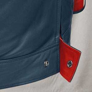 แจ็กเก็ตหนังพียูสำหรับผู้ชายแจ็คเก็ตขี่มอเตอร์ไซค์สีแดงสีน้ำเงินสไตล์นักขี่จักรยานขนาดพลัสไซส์แจ็คเก็ตหนังวีแกนสำหรับผู้ชาย - Product Image 5