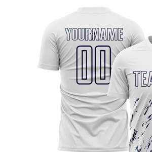 เสื้อฟุตบอลสีขาวแขนสั้นเสื้อแข่งฟุตบอลระบายอากาศได้ดีชุดกีฬาน้ำหนักเบาแห้งเร็วชุดฝึกซ้อมสำหรับทีมชาย - Product Image 3