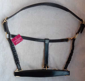 Halter respirant en cuir tressé noir de qualité supérieure - Product Image 6