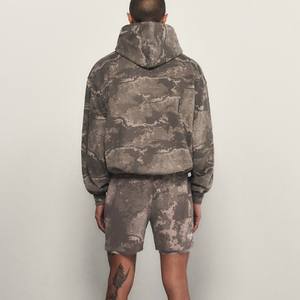 Ensemble sweat à capuche et short thermiques surdimensionnés en coton 400gsm pour hommes Camo Training - Product Image 4
