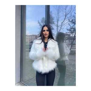 Giacca da donna con collo largo in pelliccia sintetica cappotti eleganti - Product Image 3