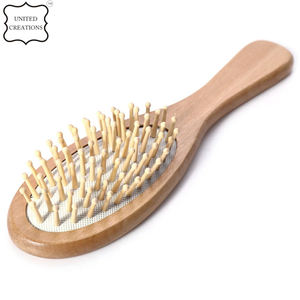 Brosse à cheveux en bambou personnalisée de haute qualité professionnelle pagaie en bois naturel pour le massage du cuir chevelu et le démêlage durable - Product Image 6