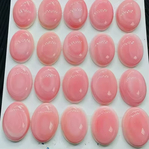 Opale rose de haute qualité, faite à la main, coquille de conque rose Queen, cabochons en forme de cœur, opale rose de haute qualité, pierre précieuse pour la fabrication de bijoux - Product Image 1