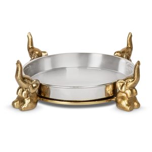 Bandeja de metal artesanal con diseño artístico perfecta para la decoración del hogar y servir aperitivos, bebidas o té - Product Image 6