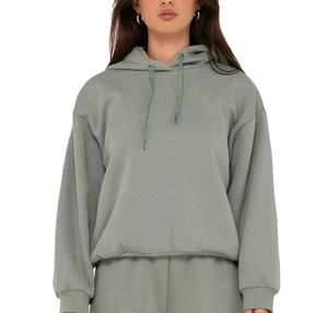 เสื้อฮู้ดสวมหัวพิมพ์ลายโอเวอร์ไซส์ลำลองของผู้หญิงสำหรับฤดูใบไม้ร่วง/ฤดูหนาวแขนยาว100% โลโก้ด้านหน้าทำจากโพลีเอสเตอร์เป็นมิตรต่อสิ่งแวดล้อม - Product Image 1