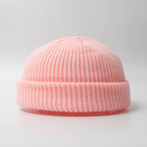 Acrylic <b>Ribbed</b> Beanie Cap Plain <b>Knit</b> Winter Hat Fold <b>Knit</b> Warm Beanie Hat For Women Logo On demand Soft cap For men - Product Image 5