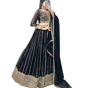 Dernière Designer Faux Georgette Broderie Séquence Travail Lehenga Choli Par Fab Zone - Product Image 1