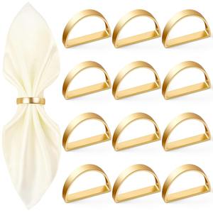 Modern Matte Gold Aluminum Napkin Rings Set Wholesale Decorative Metal Semicircle Table Napkin Holder Rings For Weddings Events - Product Image 6