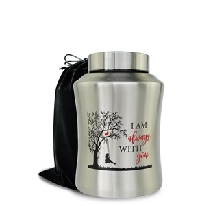 220 lbs Grandes Urnes pour Cendres Adultes Masculines Féminines Urne Crémation Décorative pour Cendres Humaines Toujours avec Vous Argent Taille Personnalisée - Product Image 1