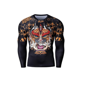 Manufacturer OEM Rash Guard Men Sublimation Printed Spandex Bjj Rash Guard MMA <b>Rashguard</b> Compression Shirts - Product Image 4