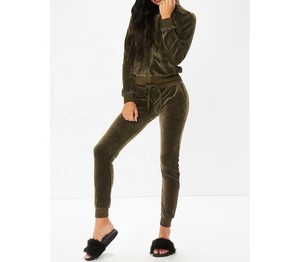 Chándal de terciopelo personalizado de lujo azul en blanco 2 piezas conjunto de Jogger cálido peso pesado hombres traje de terciopelo chándal de terciopelo - Product Image 1