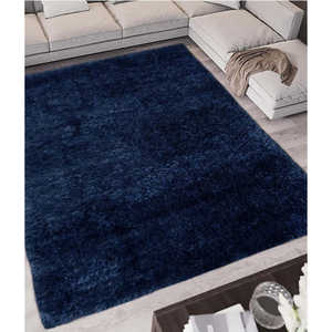 Lagom Navy Shaggy <b>Area</b> <b>Rug</b> <b>Set</b> Soft and Luxurious Shaggy Design for Home Decor - Product Image 1