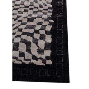Linear Grey Black Geometric <b>Hand</b> <b>Tufted</b> Wool Viscose <b>Rugs</b> for Teenagers-for Home Living Room Hallway Rectangle Striped Carpet - Product Image 4