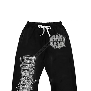 Chándales de diamantes de imitación de invierno con capucha negros personalizados elásticos ligeros 100% algodón Unisex al por mayor - Product Image 4