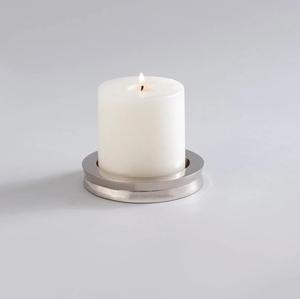 Bougeoir en métal plaqué argent à l'aspect simple pour mariage événement fête lumières de table décoration bougeoirs - Product Image 1