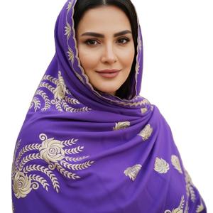Pañuelo Hijab de Chifón Musulmán Africano al por Mayor, 12 Piezas, Nuevo Bordado Floral con Pedrería, Ligero, Suave y Transpirable, Chal de Verano - Product Image 1