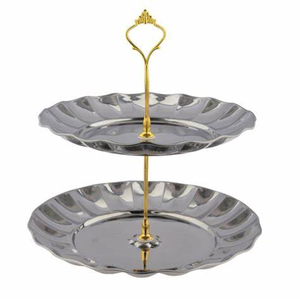 Nouveau Design fait à la main en acier inoxydable gâteau support vaisselle table décoratif brillant fini Cupcake support Dessert support - Product Image 1