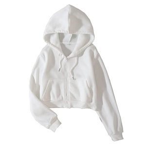 Sudadera Corta con Capucha y Cremallera Completa para Mujer, Estilo Años 90, Manga Larga, con Cordón, Chaqueta Corta con Capucha, Hombros Caídos, Transpirable - Product Image 5
