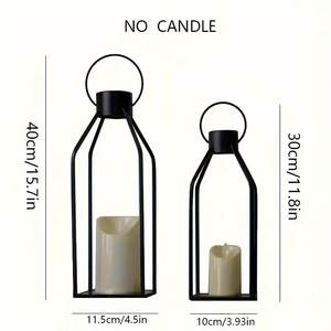 Linterna de vela de mesa interior de alambre de Metal negro de diseño elegante para decoración del hogar de boda decoraciones de iluminación de mesa - Product Image 6