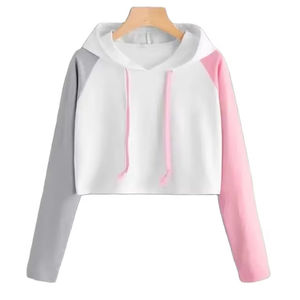 Ropa de Fitness para mujer 100% polar de algodón de alta calidad sudaderas con capucha de gran tamaño con cordón recortado sudaderas con capucha de gimnasio al por mayor - Product Image 3
