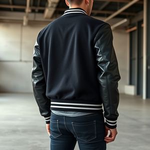 Le Pakistan a fait Varsity Jacket avec manches en polyester, logo personnalisé, disponible dans toutes les tailles, fournisseur OEM, bon prix, commande en gros - Product Image 2