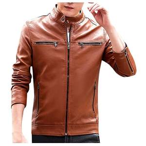 Veste en cuir pour hommes vêtements en cuir véritable fermeture éclair mode élégant hiver imperméable extérieur motard veste en cuir respirant - Product Image 6