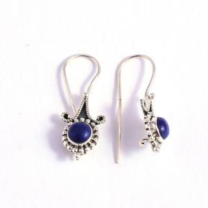 Handmade New Natural Lapis Lazuli <b>Fine</b> <b>Earrings</b> Women's Fashion 925 Sterling Silver Jewellery for Weddings and Parties - Product Image 2