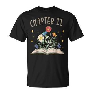 T-shirt promozionale per il 11° compleanno di Bookworm, per gli amanti dei libri, con scritta 'Capitolo 11 Anni' - Product Image 1