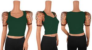 Tops cortos formales transpirables de alta demanda, tela de punto cómoda con decoración de apliques para ropa de fiesta regular, venta India - Product Image 6