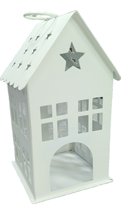 Portavelas de hierro en forma de cabaña y portavelas para el hogar y la decoración navideña - Product Image 6