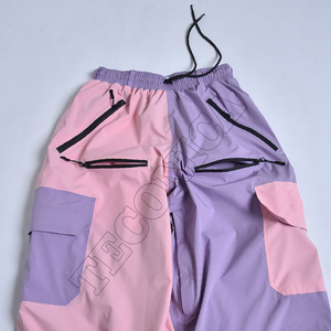 Pantalones de Esquí Rosa y Morado de Moda, Impermeables, Tipo Cargo, con Ventilación, Trabillas para Cinturón y Ajuste Ajustable - Product Image 6